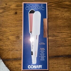 CONAIR -DOUBLE CERAMIC  1.1/2  Flat Iron Extra Wide Blades 30 Temp Settings